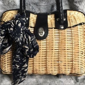 Patricia Nash Lucian wicker leather crossbody bag with removable strap